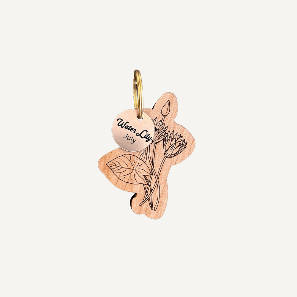 Birth Flower Wood Keychain — Lucca